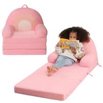 Sofá infantil dobrável MOMCAYWEX Comfy Rainbow com espuma dobrável