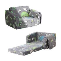 Sofá infantil Kisdsa dobrável com cobertor conversível de 1 a 3 anos