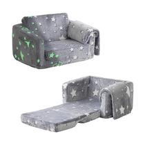 Sofá infantil Kisdsa Fold Out com cobertor, sofá conversível de 1 a 3 anos Sofá infantil Kisdsa Fold Out com cobertor, sofá conversível de 1 a 3 anos