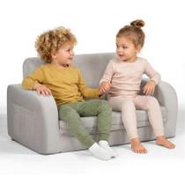 Sofá Infantil Little Dove 3 em 1 Conversível Extra Larga Cinza Sofá Infantil Little Dove 3 em 1 Conversível Extra Larga Cinza