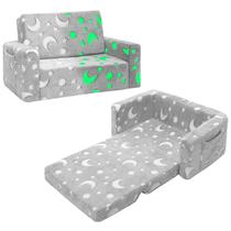 Sofá infantil SLIGUY dobrável, que brilha no escuro, conversível, cinza Sofá infantil SLIGUY dobrável, que brilha no escuro, conversível, cinza