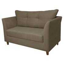 Sofá Isis 2 Lugares Suede Cappuccino - Vallisa Decor