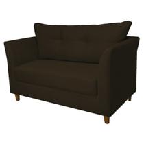 Sofá Isis 2 Lugares Suede Marrom - Vallisa Decor