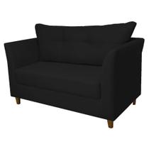 Sofá Isis 2 Lugares Suede Preto - Vallisa Decor