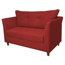 Sofá Isis 2 Lugares Suede Vermelho - Belliv Decor Sofá Isis 2 Lugares Suede Vermelho - Belliv Decor