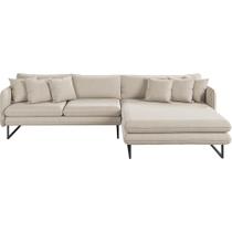 Sofá Jade com Chaise Lateral Direita 2,84M em linho