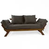 Sofá Japão Futon Acquablock Chumbo Madeira Imbuia