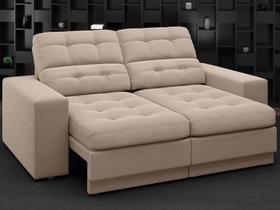 Sofá Jobim 1,70m Assento Retrátil e Reclinável Velosuede Capuccino - NETSOFAS Sofá Jobim 1,70m Assento Retrátil e Reclinável Velosuede Capuccino - NETSOFAS
