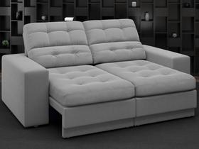 Sofá Jobim 1,70m Assento Retrátil e Reclinável Velosuede Grafite - NETSOFAS
