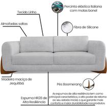 Sofa Jolie 2 Lugares 160cm Pes Boomerang Linho Boucle 3302 Ezz