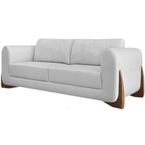 Sofa Jolie 3 Lugares 220cm Pes Boomerang Linho 214 Grigio Ezz