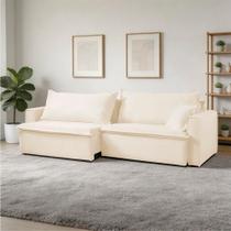 Sofá Jorge 3 Lugares Retrátil e Reclinável 210CM Off White D'Rossi Sofá Jorge 3 Lugares Retrátil e Reclinável 210CM Off White D'Rossi