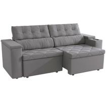 Sofá Kappesberg Roma S211 2,60 Metros Retrátil e Reclinável com Braço Baú, Suede Veludo Sofá Kappesberg Roma S211 2,60 Metros Retrátil e Reclinável com Braço Baú, Suede Veludo