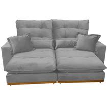 Sofá Kioto 4 Lugares Retrátil e Reclinável Tecido Veludo 250cm Kasacomigo Cor Cinza