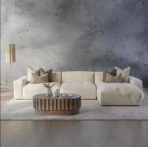 Sofá Lançamento 3,00 Chaise Modular bouclé