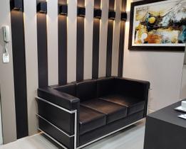 SOFA LE CORBUSIER 3 LUG PRETO couro SOFA LE CORBUSIER 3 LUG PRETO couro