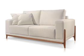 Sofá Linho OffWhite Paris 3 Lugares 2,30m Confortável Design Moderno Sala