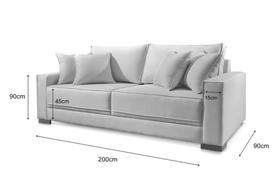 Sofá Lisboa 2 Lugares Linho Off 2M Sofá Lisboa 2 Lugares Linho Off 2M