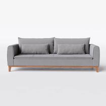 Sofá Lisboa 2,30m em Veludo Cinza Grafite - Home Mobily Sofá Lisboa 2,30m em Veludo Cinza Grafite - Home Mobily