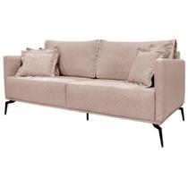 Sofa Liv 3 Lugares 220cm Pes Aço Linho 234 Areia Ezz Areia Sofa Liv 3 Lugares 220cm Pes Aço Linho 234 Areia Ezz Areia