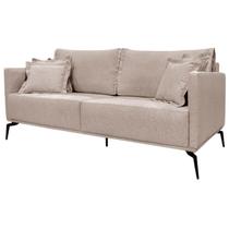 Sofa Liv 3 Lugares 220cm Pes Aço Linho 234 Areia Ezz Sofa Liv 3 Lugares 220cm Pes Aço Linho 234 Areia Ezz