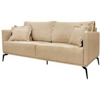 Sofa Liv 3 Lugares 220cm Pes Aço Linho 234 Dourado Ezz Sofa Liv 3 Lugares 220cm Pes Aço Linho 234 Dourado Ezz
