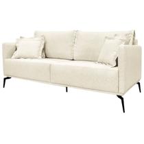 Sofa Liv 3 Lugares 220cm Pes Aço Linho 234 Natural Ezz Sofa Liv 3 Lugares 220cm Pes Aço Linho 234 Natural Ezz
