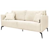 Sofa Liv 3 Lugares 220cm Pes Aço Linho 234 Natural Ezz Natural Sofa Liv 3 Lugares 220cm Pes Aço Linho 234 Natural Ezz Natural