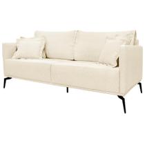 Sofa Liv 3 Lugares 220cm Pes Aço Linho 234 Perola Ezz Perola Sofa Liv 3 Lugares 220cm Pes Aço Linho 234 Perola Ezz Perola