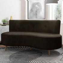 Sofá Living 2 Lugares 135cm Aang Pés Palito Veludo Marrom G33 - Gran Belo Sofá Living 2 Lugares 135cm Aang Pés Palito Veludo Marrom G33 - Gran Belo