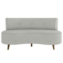 Sofá Living 2 Lugares 135cm Pés Palito Estrutura em Madeira Aang Linho Cinza G33 - Gran Belo Sofá Living 2 Lugares 135cm Pés Palito Estrutura em Madeira Aang Linho Cinza G33 - Gran Belo