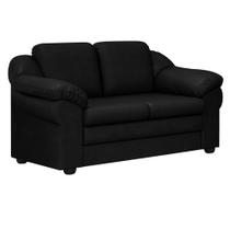 Sofá Living 2 Lugares 157cm Áurea PU Preto - Sallar Home