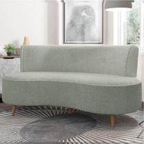 Sofá Living 2 Lugares 160cm Aang Pés Palito Bouclê Cinza G33 - Gran Belo Sofá Living 2 Lugares 160cm Aang Pés Palito Bouclê Cinza G33 - Gran Belo