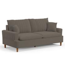 Sofá Living 2 Lugares 160cm com Almofadas Veras D05 Bouclê Cappucino - Mpozenato