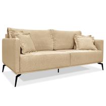 Sofá Living 2 Lugares 1,60m Sirius Linho Dourado Pés Metálicos - Pallazio Sofá Living 2 Lugares 1,60m Sirius Linho Dourado Pés Metálicos - Pallazio