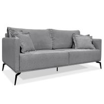 Sofá Living 2 Lugares 1,60m Sirius Linho Grafite Pés Metálicos - Pallazio Sofá Living 2 Lugares 1,60m Sirius Linho Grafite Pés Metálicos - Pallazio