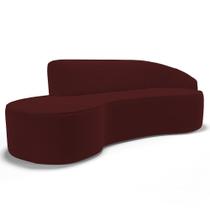 Sofá Living 2 Lugares 180cm Braço Direito Mozart D06 Veludo Vermelho - Mpozenato