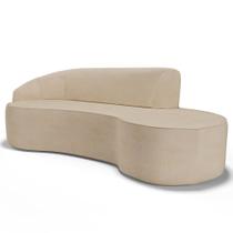 Sofá Living 2 Lugares 180cm Braço Esquerdo Mozart D06 Linho Bege Escuro - Mpozenato