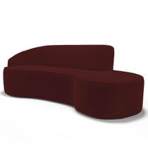 Sofá Living 2 Lugares 180cm Braço Esquerdo Mozart D06 Veludo Vermelho - Mpozenato