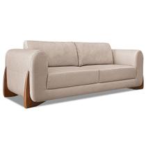 Sofá Living 2 Lugares 1,80m Lottus Linho Areia Pés Castanho - Pallazio Sofá Living 2 Lugares 1,80m Lottus Linho Areia Pés Castanho - Pallazio