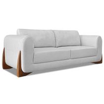 Sofá Living 2 Lugares 1,80m Lottus Linho Cinza Pés Castanho - Pallazio Sofá Living 2 Lugares 1,80m Lottus Linho Cinza Pés Castanho - Pallazio