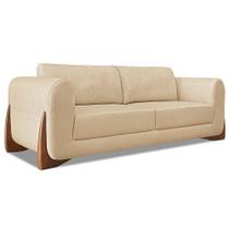Sofá Living 2 Lugares 1,80m Lottus Linho Dourado Pés Castanho - Pallazio Sofá Living 2 Lugares 1,80m Lottus Linho Dourado Pés Castanho - Pallazio