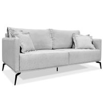 Sofá Living 2 Lugares 1,80m Sirius Linho Cinza Pés Metálicos - Pallazio Sofá Living 2 Lugares 1,80m Sirius Linho Cinza Pés Metálicos - Pallazio