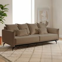 Sofá Living 2 Lugares 200cm com Base de Ferro Tecido Bouclé Acácia