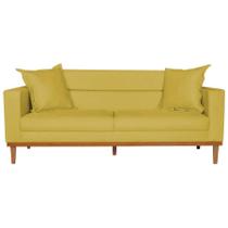 Sofá Living 2 Lugares 200cm Viena Sala de Estar Recepção Suede Amarelo - INCASA DECOR Sofá Living 2 Lugares 200cm Viena Sala de Estar Recepção Suede Amarelo - INCASA DECOR