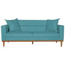 Sofá Living 2 Lugares 200cm Viena Sala de Estar Recepção Suede Azul Turquesa - INCASA DECOR