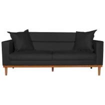 Sofá Living 2 Lugares 200cm Viena Sala de Estar Recepção Suede Preto - INCASA DECOR