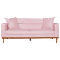 Sofá Living 2 Lugares 200cm Viena Sala de Estar Recepção Suede Rosa Bebe - INCASA DECOR