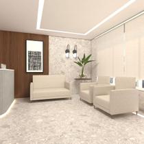 Sofá Living 2 Lugares e 2 Poltronas Linho ou material sintético