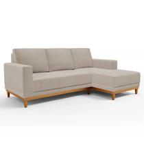 Sofá Living 200cm 3 Lugares com Chaise Direito Kayrós D05 Boucle Bege - Mpozenato Sofá Living 200cm 3 Lugares com Chaise Direito Kayrós D05 Boucle Bege - Mpozenato
